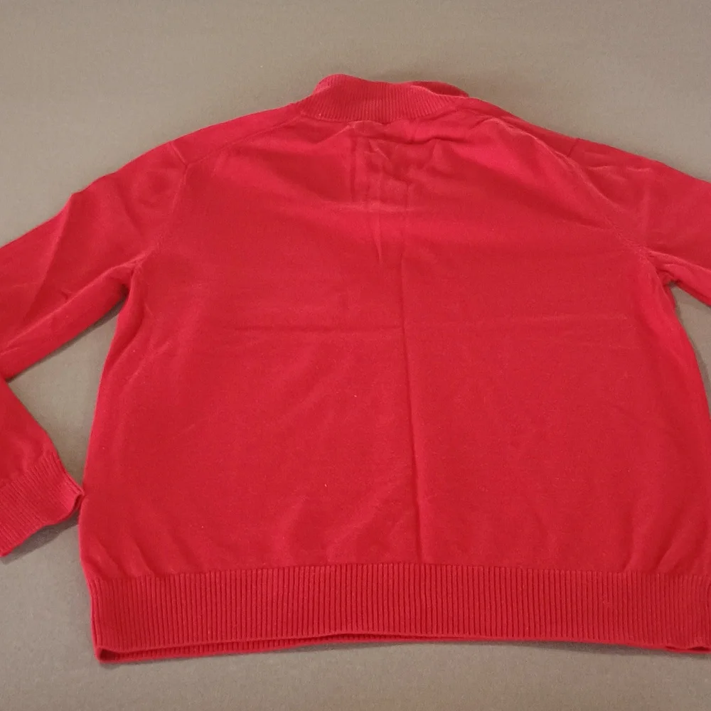 Nautica Men's Knit Sweater, Cotton Quarter-Zip Collar Red Size L